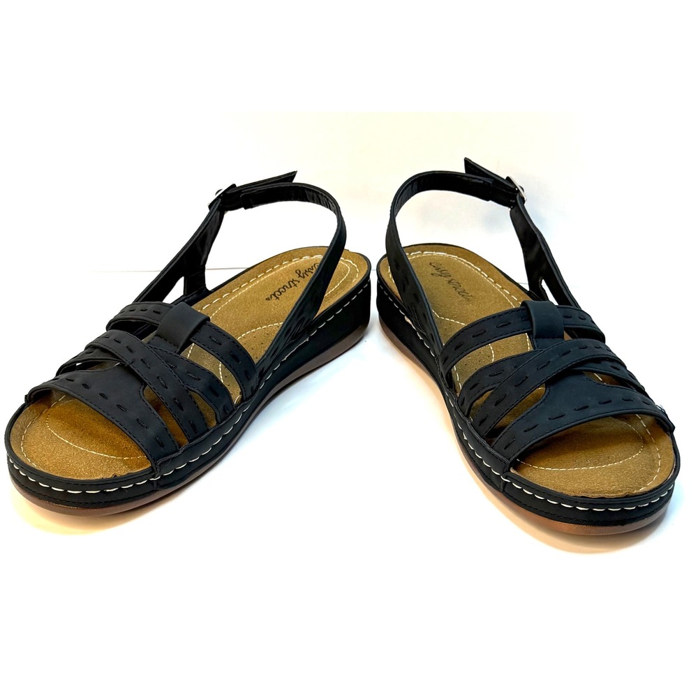 Easy Street Women's Kehlani Sandals Black Size 11W NWT and BOX - Picture 3 of 10